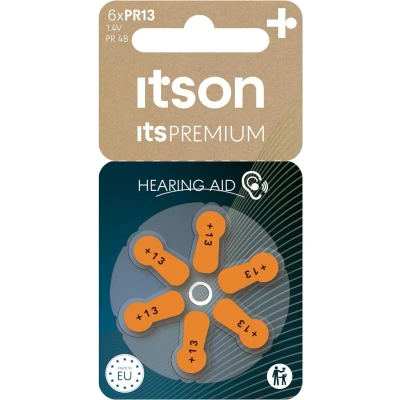 Afbeelding van ITSON, itsPREMIUM zinc air battery, pack of 6, PR13(48)IT/6RM