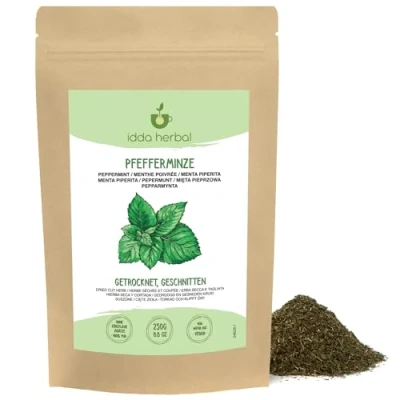 Afbeelding van Pepermunt (250 g), losse thee, pepermuntblaadjes, gesneden en voorzichtig gedroogd, 100% natuurlijk zuiver voor de bereiding van kruidenthee, pepermuntthee, infusie