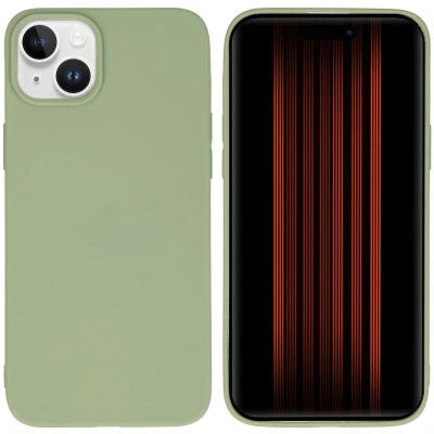 Afbeelding van iMoshion Hoesje Geschikt voor iPhone 15 Plus Siliconen Color Backcover groen