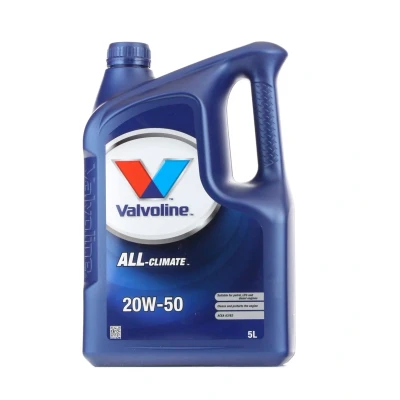 Afbeelding van Valvoline All Climate 20W 50 5L Motorolie 872789 VOLKSWAGEN: TRANSPORTER 3 Bus, Kaefer Convertible, GOLF 1 Cabriolet, MERCEDES BENZ: E Class Saloon