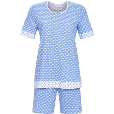 Afbeelding van Katoenen shortama schelpen Blauw Maat 40