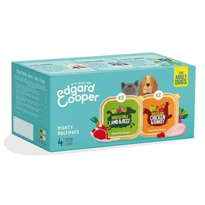 Afbeelding van 6x Edgard &amp; Cooper Hondenvoer Multipack Kip Kalkoen Lam Rund 4 x 300 gr