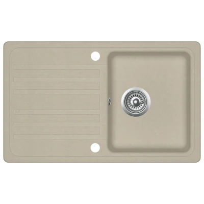 Afbeelding van Gootsteen enkele bak graniet beige