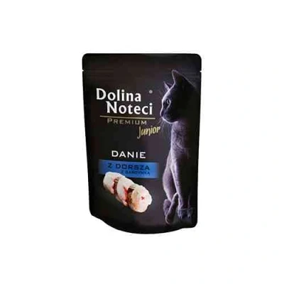 Afbeelding van Dolina Noteci Premium Kabeljauw en sardine schotel natvoer voor kittens 85g