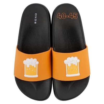 Afbeelding van soxo Slippers voor heren, strand of Batman, 3 maten, Bier
