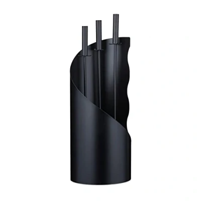 Afbeelding van Relaxdays Haardstel 4 delig haardaccessoires haardset openhaard set zwart
