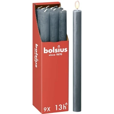 Afbeelding van Bolsius Set van 9 conische stompkaarsen Donkerblauw Lange brandduur 13 uur Woondecoratie Geurvrij Veganistische natuurlijke was 27 x 2,3 cm