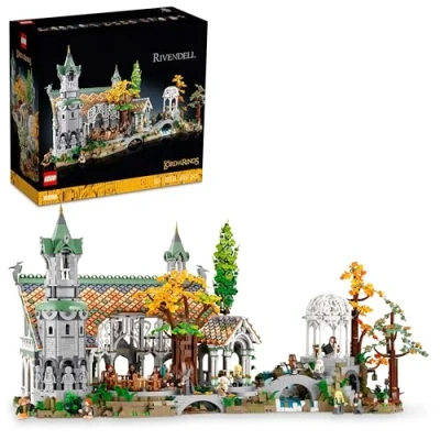 Image de LEGO 10316 Icons Le Seigneur des Anneaux : Fondcombe, Construisez la Vallée de Terre du Milieu, Grand Set Immersif avec 15 Minifigurines incluant Frodon, Sam et Bilbon Sacquet (Exclusivité Amazon)