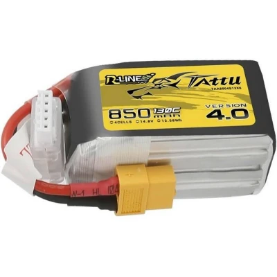 Afbeelding van Tattu LiPo accupack 14.8 V 850 mAh Aantal cellen: 4 130 C Block XT60