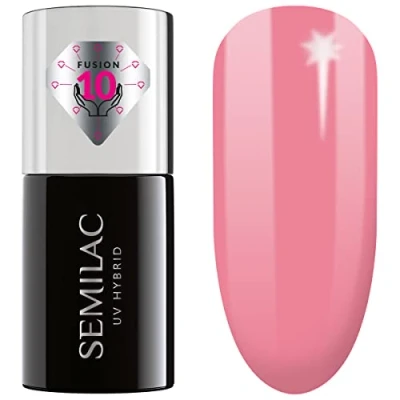 Afbeelding van SEMILAC Extend Care base 5 in 1 UV gel nagellak conditioner, bouwer, coat, kleur en top coat langhoudend eenvoudig aan te brengen 7 ml pastelroze 813
