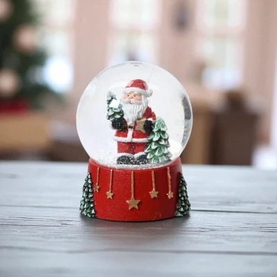 Afbeelding van Luxe sneeuwbol met Kerstman Vrolijke schudbol kerstdecoratie