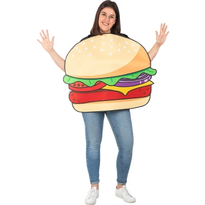 Afbeelding van Funidelia Hamburger Kostuum voor vrouwen en mannen â¶ Eten, Burger, Originele Leuke Volwassenen Accessoire verkleedkleding rekwisieten Halloween, carnaval &amp; feesten One Size Bruin