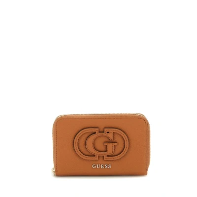 Afbeelding van Guess Calebra SLG Medium Around Portemonnee, Dames, Maat: One Size, Cognac