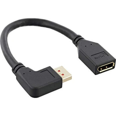 Afbeelding van Premium DisplayPort adapter 90 haaks naar links versie 1.4 (5K/8K 60Hz) / zwart 0,15 meter