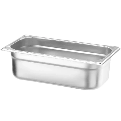 Afbeelding van HENDI Gastronorm bak, GN 1/4, hittebestendigheid 40 C tot 300 C, te gebruiken in convectieovens, koelkasten, waterbaden, chafing schijven, 2,8 l, 265 x 162 (h) 100 mm, roestvrij staal