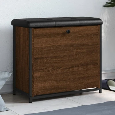 Afbeelding van Schoenenbankje met klaplade 62x32x56 cm bruineikenkleurig