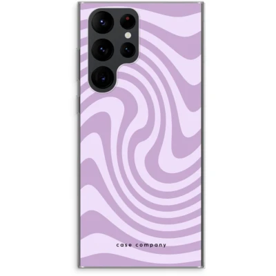 Afbeelding van Case Company® hoesje geschikt voor Samsung Galaxy S22 Ultra Swirl Paars Soft Cover Telefoonhoesje Bescherming aan alle Kanten en Schermrand