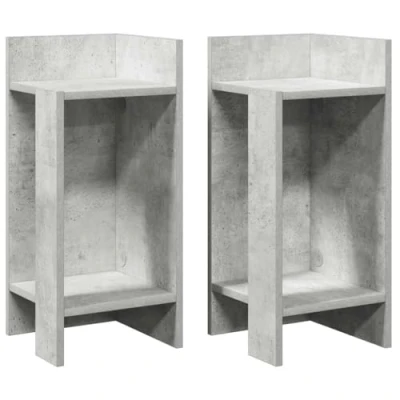 Afbeelding van vidaXL Bijzettafels 2 st met plank 25,5x27x60 cm betongrijs