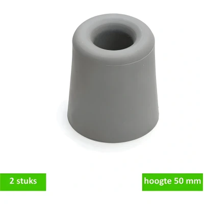 Afbeelding van Deurbuffer rubber 50mm grijs 2st Deltafix