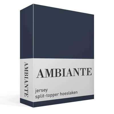 Afbeelding van Hoeslaken 1 Persoons 90x200 Ambiante Jersey Blauw