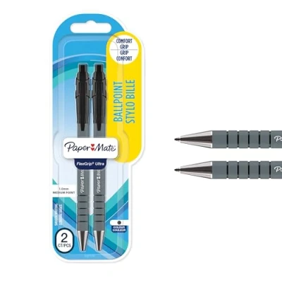 Afbeelding van Paper Mate Flexgrip Ultra Balpen, Medium Punt, Zwart, 2 Stuk