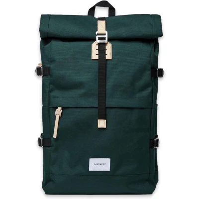 Afbeelding van Sandqvist Bernt backpack dark green with natural leather