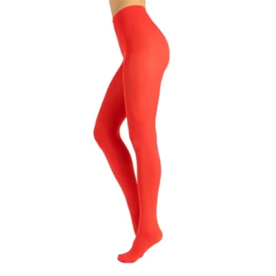 Afbeelding van Calzitaly Panty van kleurrijke microvezel M, L, XL 80 Den Gemaakt in Italië ondoorzichtig dames, Koraal rood