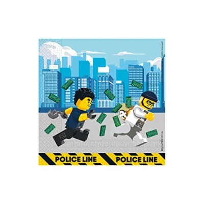 Image de Les serviettes de ville Lego 33x33cm 20 morceaux