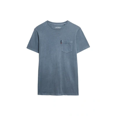 Afbeelding van Superdry Classic Essential Pocket Tshirt basic, Heren, Maat: Medium, Washed faded navy
