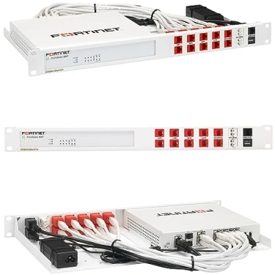 Image de Rackmount.IT RM FR T15 Le kit de montage du dispositif réseau montable sur rack RAL 9003 1U 19&quot; pour Fortinet FortiGate 80F, 81F