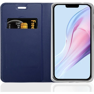 Afbeelding van Cadorabo Hoesje geschikt voor Apple iPhone 13 in CLASSY DONKER BLAUW Beschermhoes met magnetische sluiting, standfunctie en kaartvakje Book Case Cover Etui