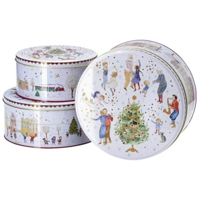 Afbeelding van Hutschenreuther Collectie 23 kerstgeluiden set van 3 koekjesdozen