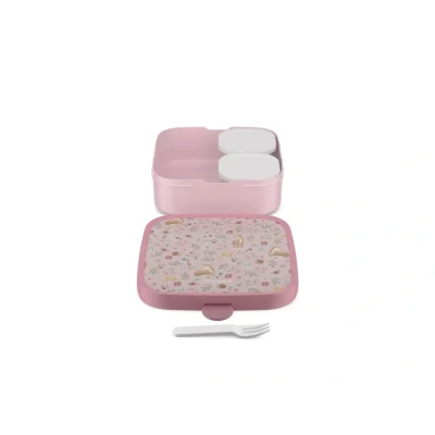 Afbeelding van Mepal bento lunchbox groot Campus Little Dutch 2x 200 + 1250 ml Inclusief 2 uitneembare lekdichte bentobakjes &amp; vorkje Fairy Garden