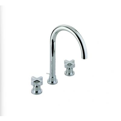 Afbeelding van Cisal Barcelona 3 gats Wastafelmengkraan rvs BA0010602A