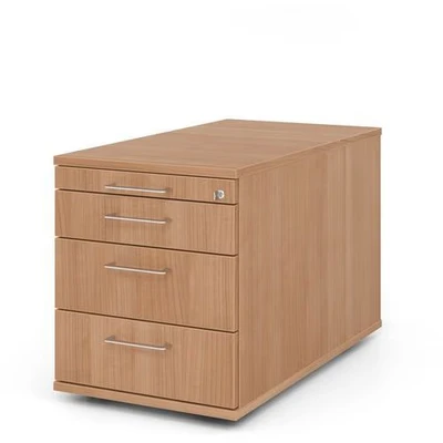 Afbeelding van SIGNA TC30 BS Rolcontainer Hout Walnoot met 3 lades Metalen beugelhandgreep