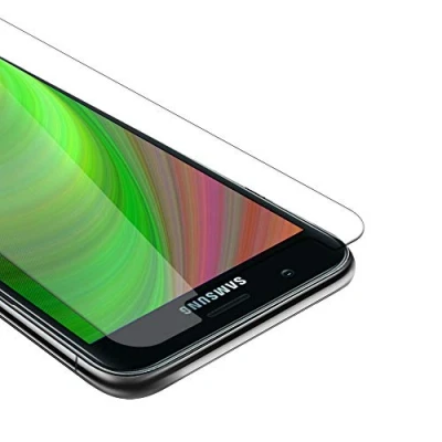 Afbeelding van Cadorabo Pantser film geschikt voor Samsung Galaxy J3 2018 in KRISTALHELDER Geharde (Tempered) display beschermglas 9H hardheid met 3D Touch (RETAIL PACKAGING)