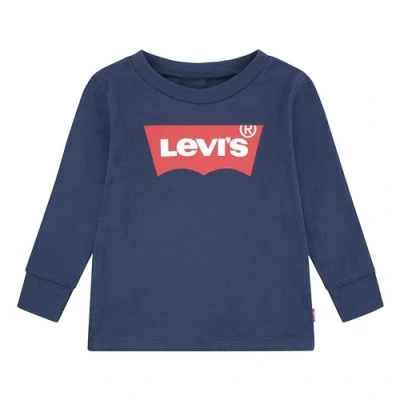 Afbeelding van Levi&#039;s JongensMeisjes Longsleeve met logoprint in de kleur Donkerblauw, maat: 80