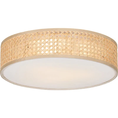 Afbeelding van QAZQA Oosterse plafondlamp rotan 40 cm 3 lichts Tromma
