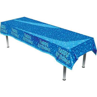 Afbeelding van Oaktree Tafelkleed plastic Happy Birthday Blauw