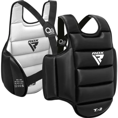 Afbeelding van RDX Sports T2 CE Borstbeschermer Body Protector Boksen Kickboksen Karate Taekwondo Omkeerbaar Wit en Zwart Maat: 2XL