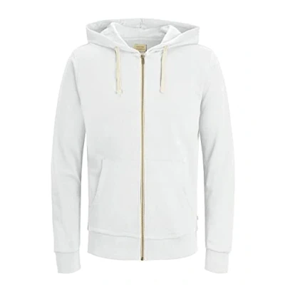 Afbeelding van Jack &amp; Jones Jjeholmen Sweatshirt met ritssluiting Hood Noos herenjas, Wit/Reg Fit