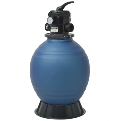 Afbeelding van Zwembadzandfilter met 6 positie ventiel 460 mm blauw