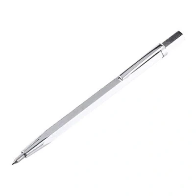 Afbeelding van 1 x tekenstift met hardmetalen punt voor glas, keramiek, metaalfolie, draagbare plotter clip en magneet (zilver)