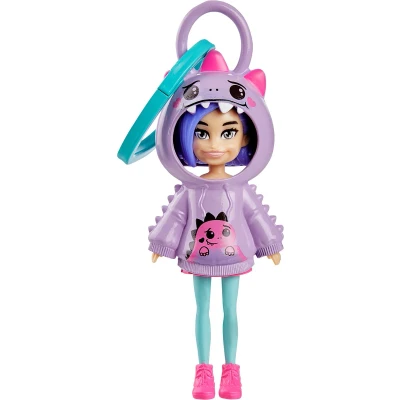 Afbeelding van Polly Pocket Hoodie Buddy Dino Mattel 7.5 cm groot Speelfiguur met clipje Verzamel ze allemaal