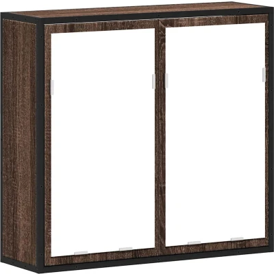 Afbeelding van VidaXL, Spiegelkasten, Badkamerspiegelkast bruin eiken look 65x20x60 cm op hout gebaseerd materiaal (65 x 20 60 cm)