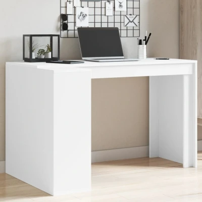 Afbeelding van Bureau 123,5x73,5x75 cm bewerkt hout wit