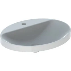 Afbeelding van Geberit VariForm inbouwwastafel ovaal wit (60 x 48 cm) 1 kraangat,