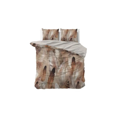 Afbeelding van Dekbedovertrek Lits Jumeaux 240x200 Dreamhouse Satijn Taupe Inclusief Kussenslopen