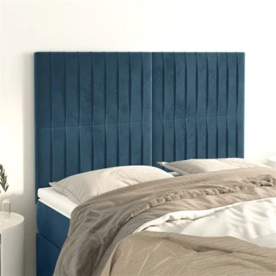 Afbeelding van vidaXL Hoofdborden 4 st 72x5x78/88 cm fluweel donkerblauw
