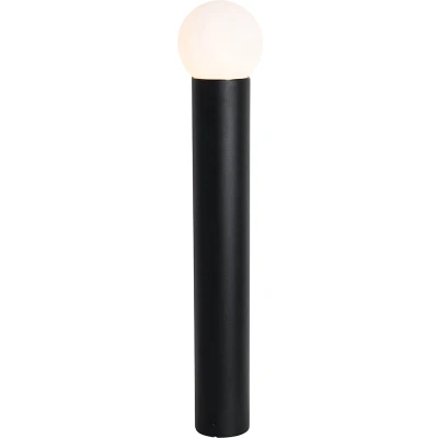 Afbeelding van QAZQA Staande buitenlamp zwart met opaal glas 80 cm IP44 Huma
